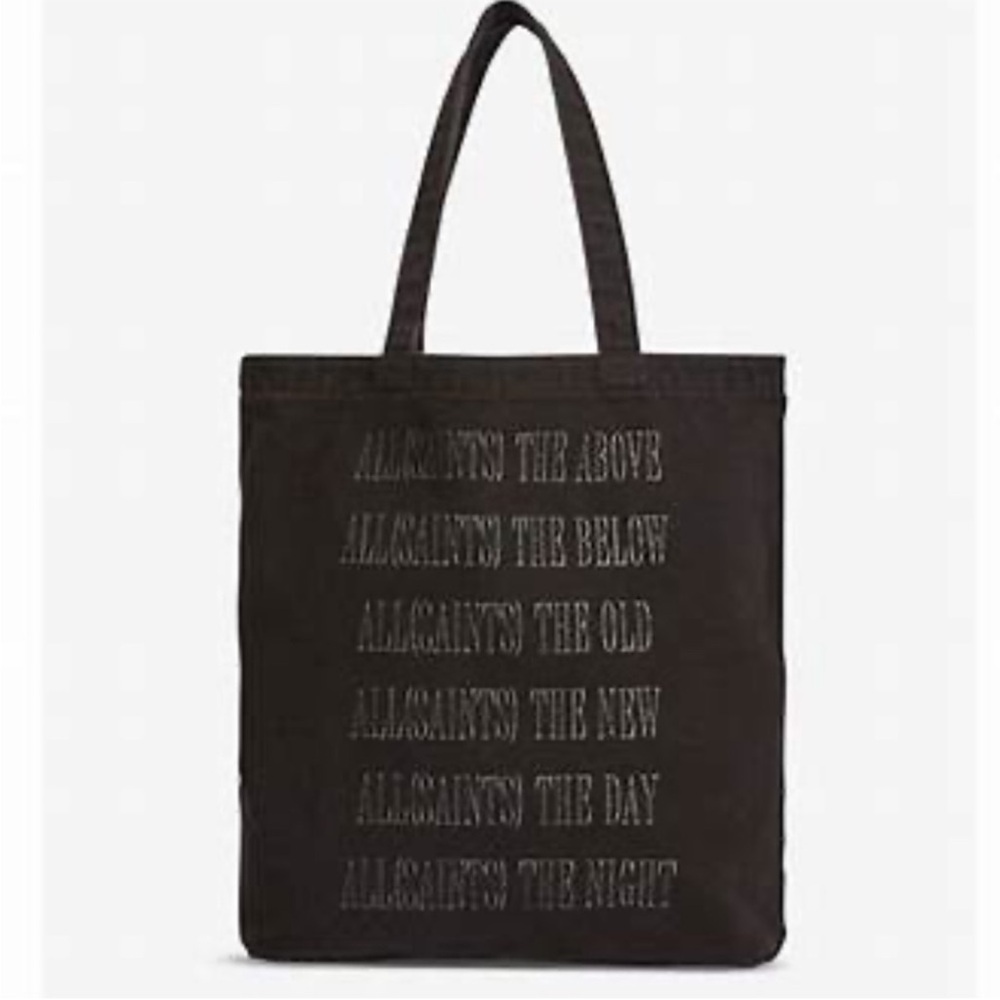 AllSaints Stamp Canvas Tote Bag Black